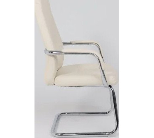 Стул с подлокотниками AksHome Vella кремовая экокожа/хромированный металл