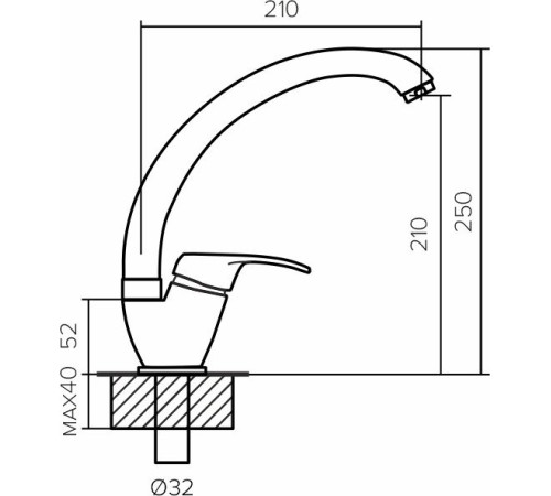 Смеситель Polygran Денеб космос 316