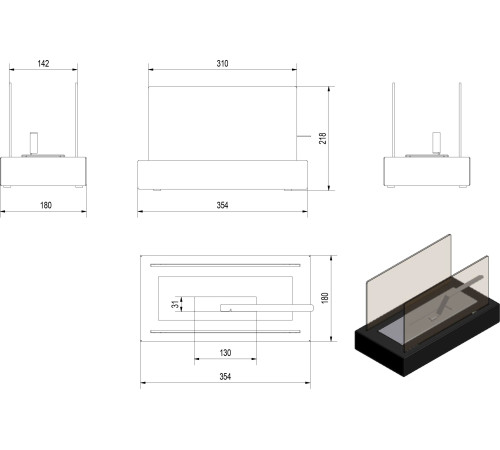 Биокамин Kratki Galina с сертификатом TUV