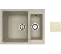 Кухонная мойка БелЭворс Duet L бежевый, без сифона