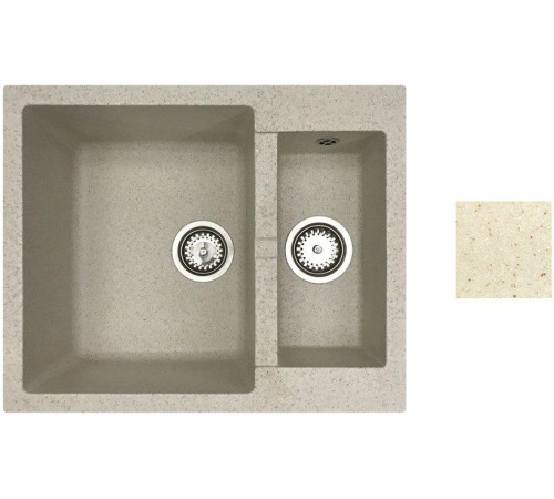 Кухонная мойка БелЭворс Duet L бежевый, без сифона