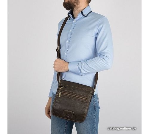 Сумка для ноутбука Poshete 253-01263-26-DBW коричневый