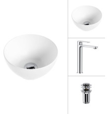 Умывальник Lauter 21601E + Moon 21СK81691C с донным клапаном 21190CH хром