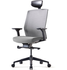 Кресло Bestuhl J1 Black Pl с подголовником серый