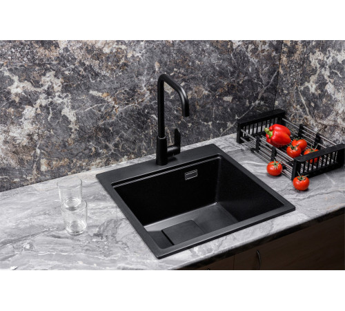Кухонная мойка Marblan Comfort 50 оникс, с сифоном