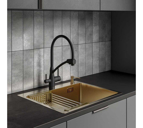 Кухонная мойка РМС MR-6050G с корзиной и дозатором