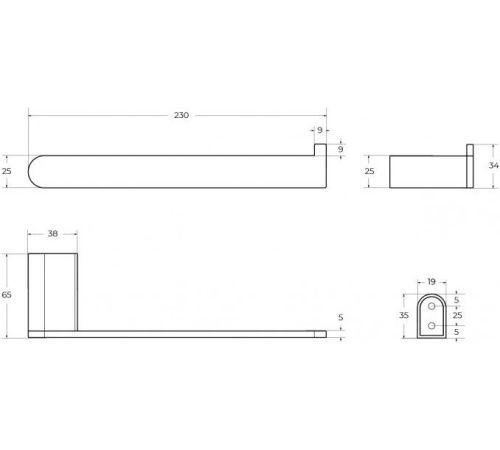 Держатель для полотенца Cezares STYLUS-TH02-IN сатин