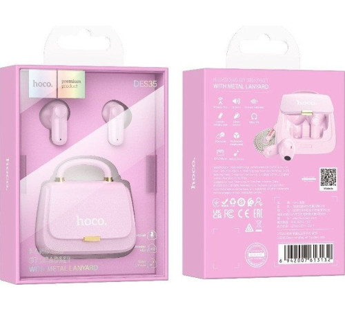 Наушники Hoco DES35 светло-розовый