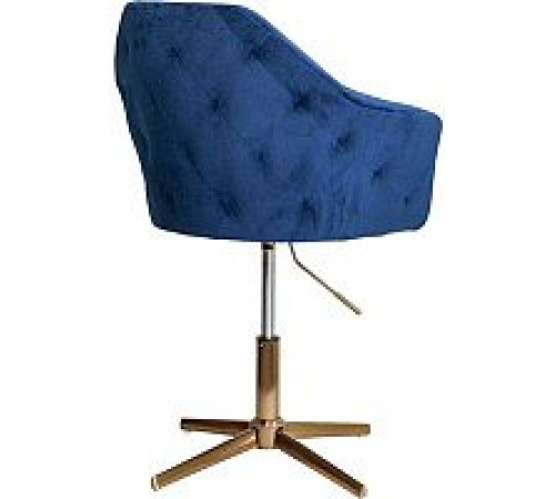Стул с подлокотниками AksHome Dubai синий велюр/золото