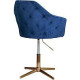 Стул с подлокотниками AksHome Dubai синий велюр/золото