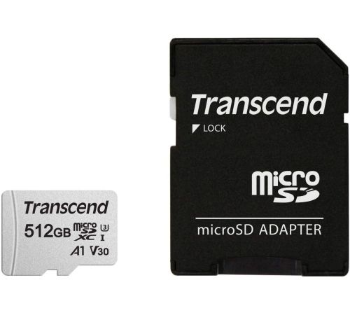 Карта памяти Transcend microSDXC 300S 512GB с адаптером