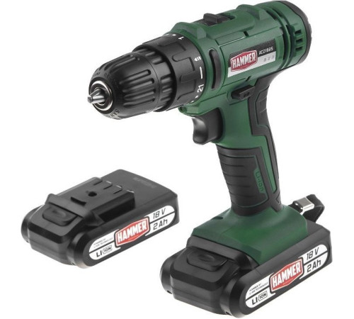 Дрель-шуруповерт Hammer Flex ACD18BS с 2-мя АКБ, кейс