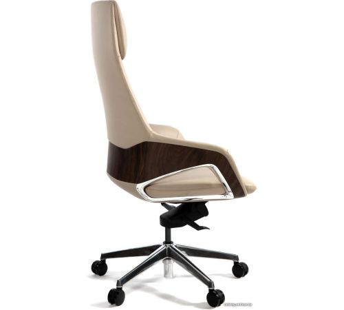 Офисное кресло Norden Шопен FK 0005-A Beige Leather кожа бежевая/алюминий