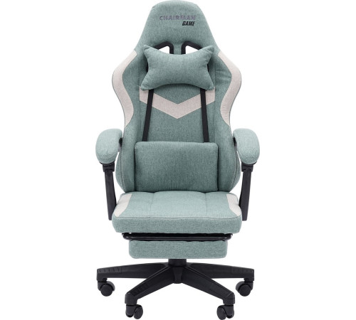 Игровое геймерское кресло CHAIRMAN CH26 ткань, зеленый/бежевый