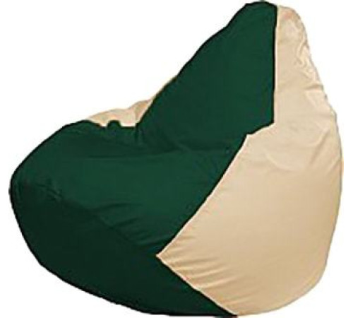 Кресло-мешок Flagman Груша Мега Super Г5.1-62 тёмно-зелёный/светло-бежевый
