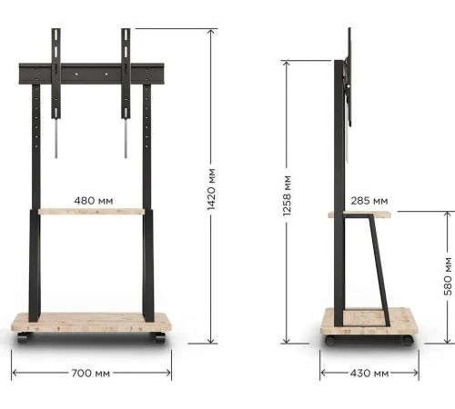 Стойка для телевизора Holder PR-108 черный/керамика