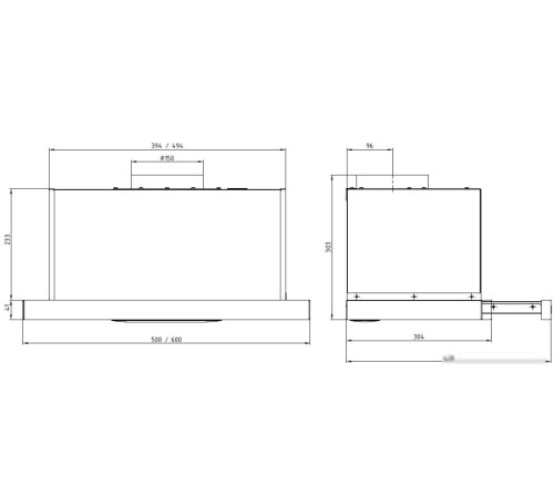 Кухонная вытяжка Elikor Slide 60П-1000 229461 белый/стекло белое