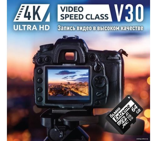 Карта памяти Olmio microSDXC 64GB Extreme UHS-I U3