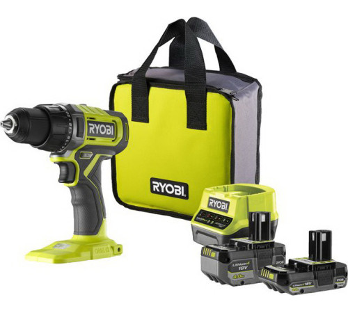 Дрель-шуруповерт Ryobi RDD18-2C42S 5133005521 с 2-мя АКБ 2 Ач+4 Ач, сумка