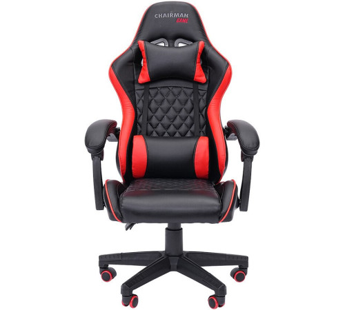 Игровое геймерское кресло CHAIRMAN CH28 экокожа, черный/красный