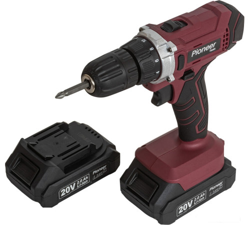 Дрель-шуруповерт Pioneer Tools CD-M2012C-USP с 2-мя АКБ, кейс, оснастка