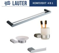 Набор аксессуаров для ванной Lauter 21SH1061 + 21SH1051 + 21SH1101 + 21SH7021 Chrome, 4 предмета