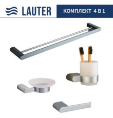 Набор аксессуаров для ванной Lauter 21SH1061 + 21SH1051 + 21SH1101 + 21SH7021 Chrome, 4 предмета