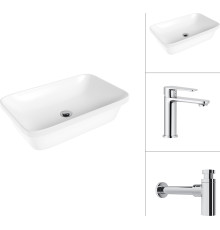 Умывальник Lauter 21370 + Moon 21СK691C с сифоном 21635CH хром