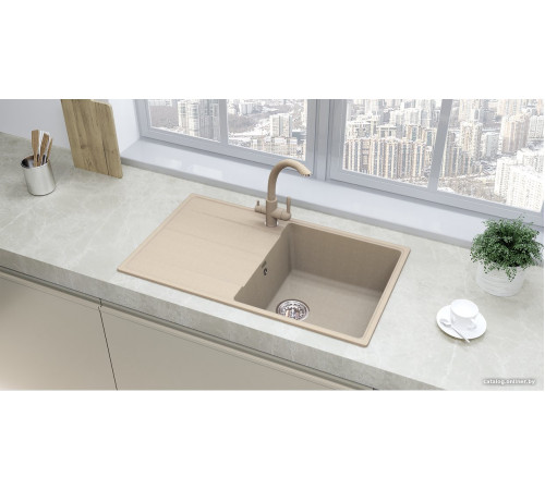 Кухонная мойка Ulgran Quartz Prima 850 уголь