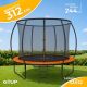 Батут GoUP Luxury-D312/10FT с сеткой и лестницей, оранжевый