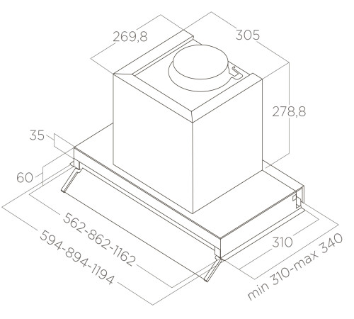 Кухонная вытяжка Elica Boxin LX/BL MAT/A/60 PRF0172166