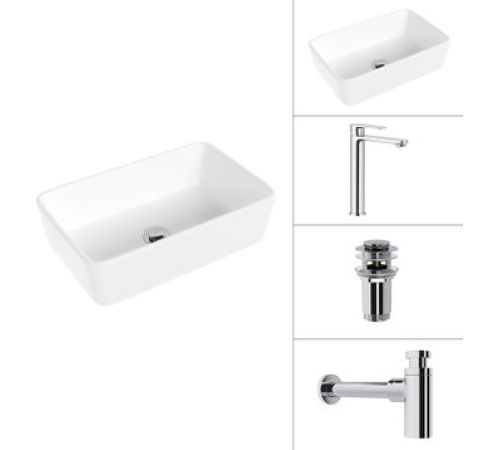 Умывальник Lauter 21674A + Moon 21СK81691C + сифон 21635CH + дон.клапан 21190CH хром