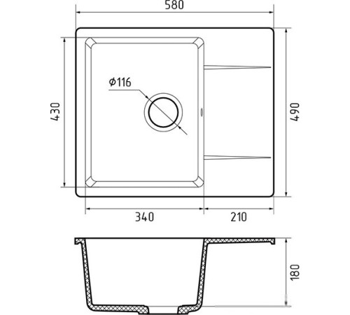 Кухонная мойка GranFest Urban GF-UR-258L черный
