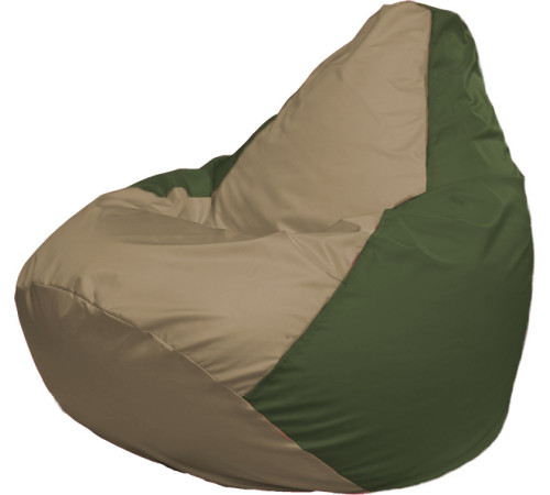 Кресло-мешок Flagman Груша Г2.1-82 тёмно-бежевый/тёмно-оливковый
