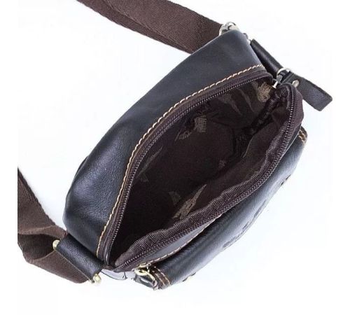 Мужская сумка Poshete 196-9024-DBW коричневый