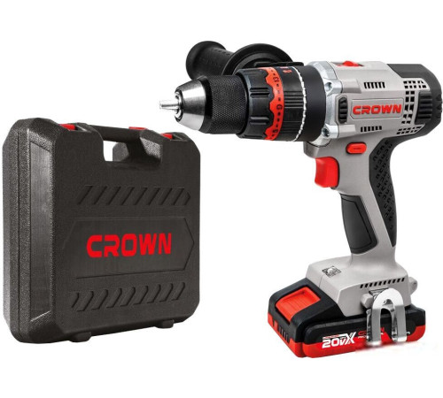 Ударная дрель-шуруповерт Crown CT21075HMX-2 BMC с 2-мя АКБ, кейс