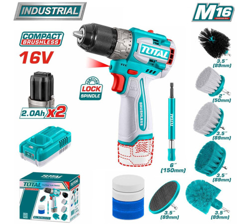 Дрель-шуруповерт Total TOSLI240786 с 2-мя АКБ