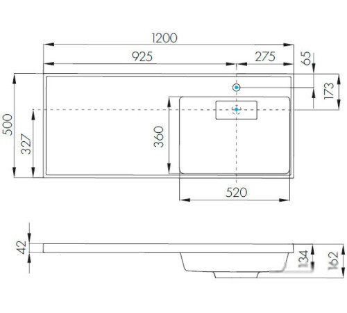 Умывальник Акватон Лондри 120 1A72243KLH010