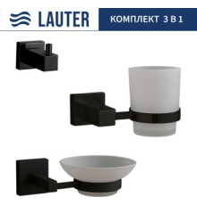 Набор аксессуаров для ванной Lauter 21SH6062 + 21SH6052 + 21SH6092 Matt Black, 3 предмета