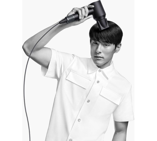 Фен Dyson Supersonic HD08 с переходником на евровилку, черный/никель