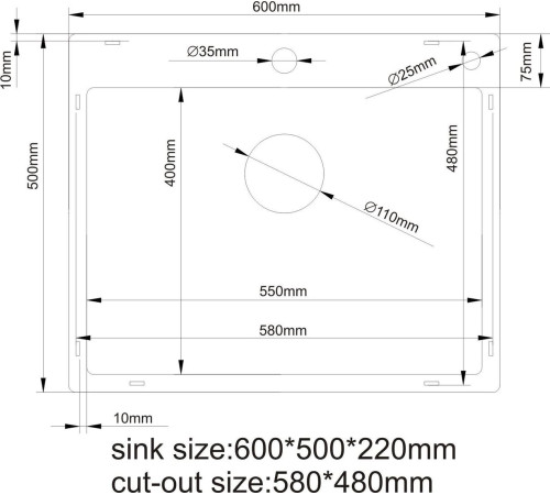 Кухонная мойка Asteria A6050S-D сатин декор