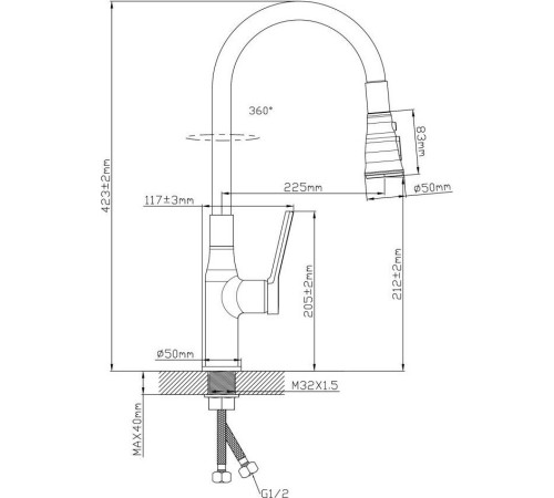Смеситель Econoce D35 730 EC0733BL черный