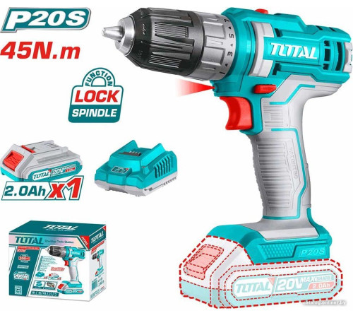 Дрель-шуруповерт Total TDLI200518 с 1-м АКБ