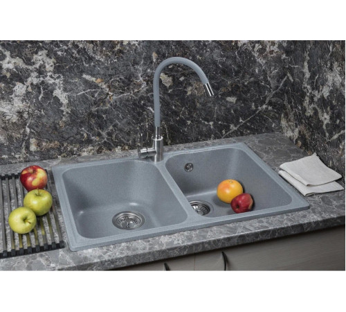 Кухонная мойка Marblan Duas серебристый