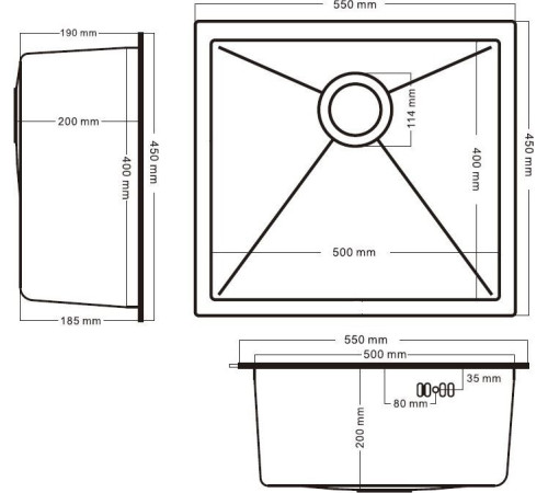 Кухонная мойка Schtoff Undermount Best Decor Black 5545