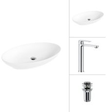 Умывальник Lauter 21571 + Moon 21СK81691C с донным клапаном 21190CH хром