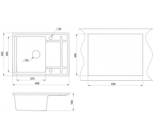 Кухонная мойка Granula 6501 пирит