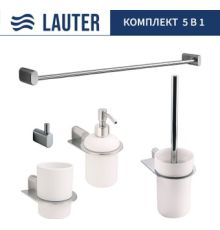 Набор аксессуаров для ванной Lauter 21SH2061 + 21SH42091 + 21SH2091 + 21SH42011 + 21SH2111 Chrome, 5 предметов
