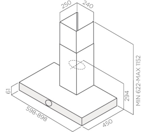 Кухонная вытяжка Jetair Touch BL/A/90 PRF0099978