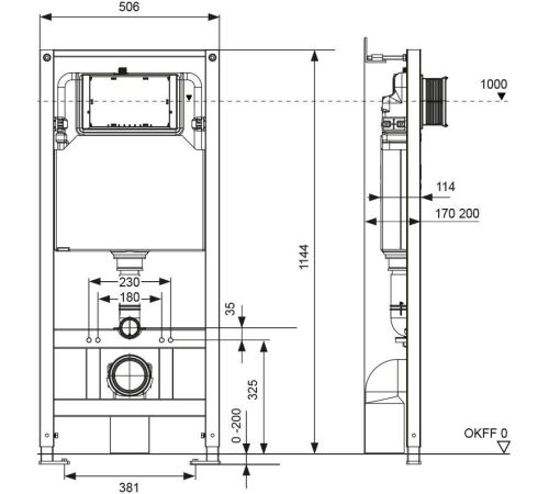 Инсталляция для унитаза Tece Spring S401201